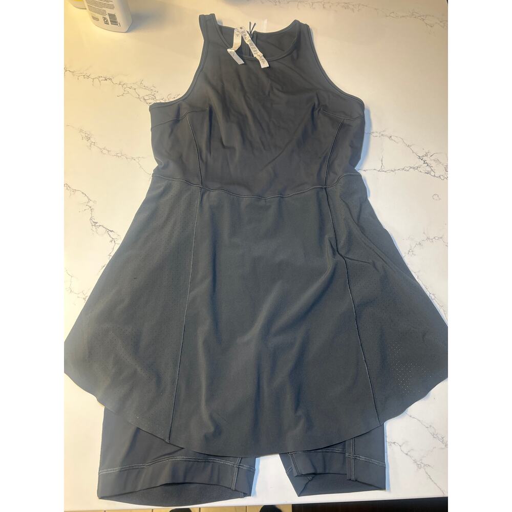 LULULEMON Nulux Running Dress 8" Graphite Grey SKORT SIZE 10